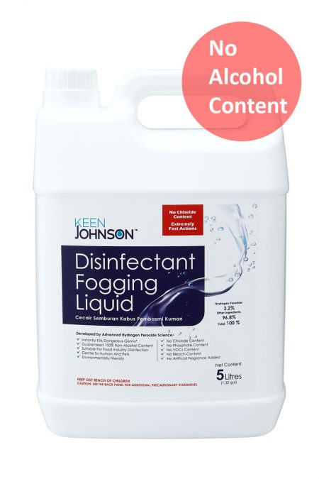 KEEN JOHNSON 5L Hydrogen Peroxide Disinfectant Fogging Liquid - No Chloride Content, Malaysia