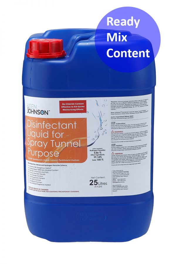 KEEN JOHNSON Hydrogen Peroxide Disinfectant Spraying Liquid - Ready Mix Content, Malaysia